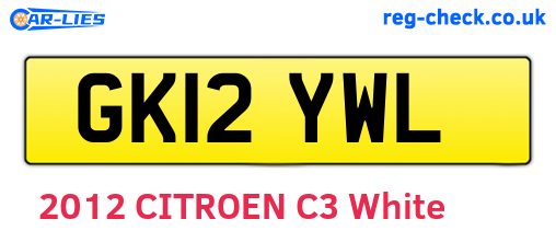 GK12YWL are the vehicle registration plates.