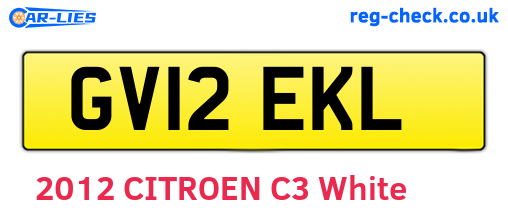 GV12EKL are the vehicle registration plates.