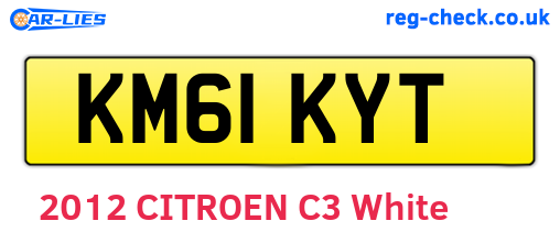 KM61KYT are the vehicle registration plates.