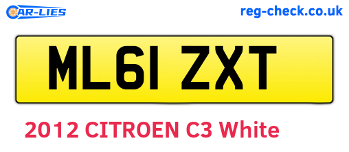 ML61ZXT are the vehicle registration plates.