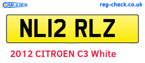 NL12RLZ are the vehicle registration plates.