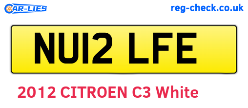 NU12LFE are the vehicle registration plates.