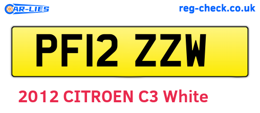 PF12ZZW are the vehicle registration plates.