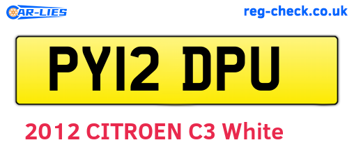 PY12DPU are the vehicle registration plates.