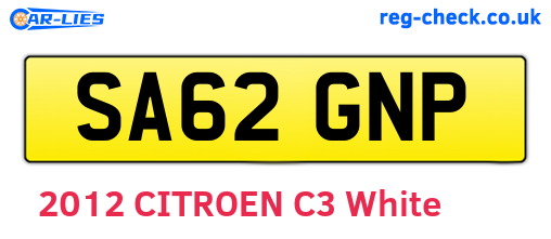 SA62GNP are the vehicle registration plates.