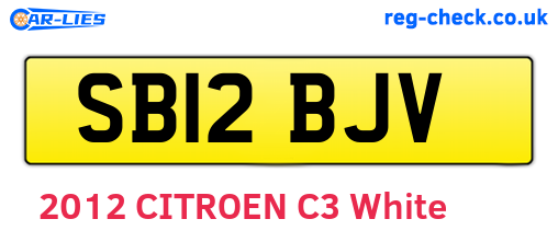 SB12BJV are the vehicle registration plates.