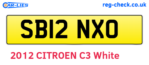 SB12NXO are the vehicle registration plates.