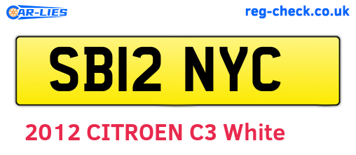 SB12NYC are the vehicle registration plates.