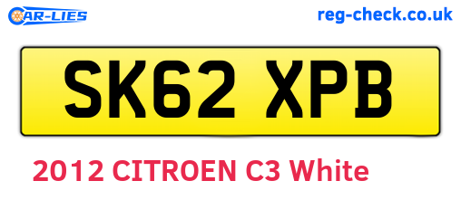 SK62XPB are the vehicle registration plates.
