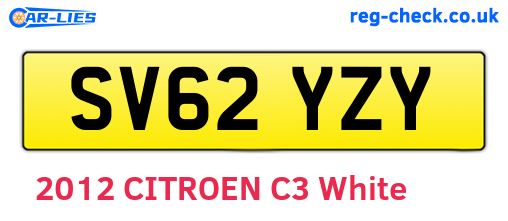 SV62YZY are the vehicle registration plates.