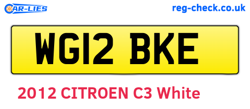 WG12BKE are the vehicle registration plates.
