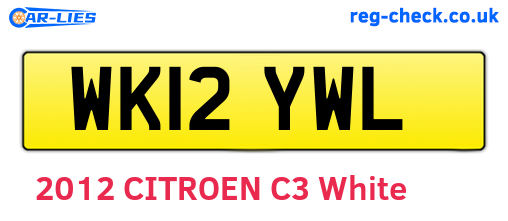 WK12YWL are the vehicle registration plates.
