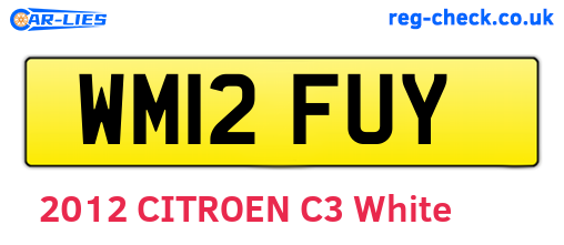 WM12FUY are the vehicle registration plates.