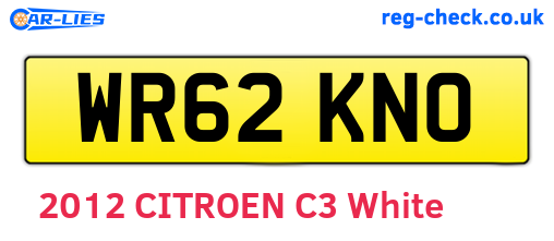 WR62KNO are the vehicle registration plates.