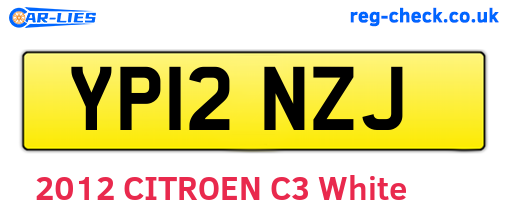 YP12NZJ are the vehicle registration plates.