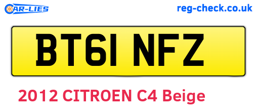 BT61NFZ are the vehicle registration plates.