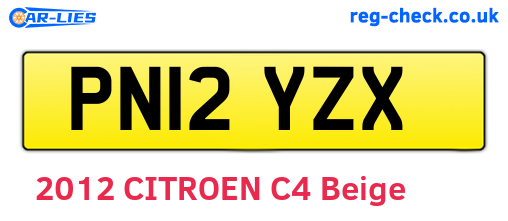PN12YZX are the vehicle registration plates.