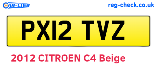 PX12TVZ are the vehicle registration plates.