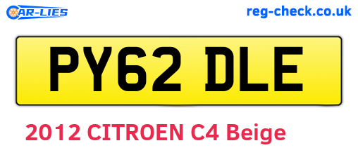 PY62DLE are the vehicle registration plates.