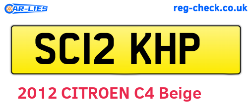 SC12KHP are the vehicle registration plates.