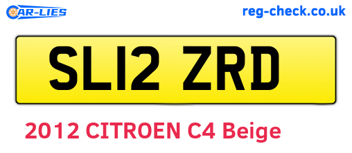SL12ZRD are the vehicle registration plates.