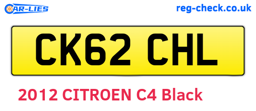 CK62CHL are the vehicle registration plates.