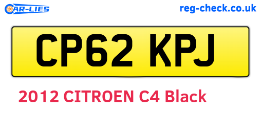 CP62KPJ are the vehicle registration plates.