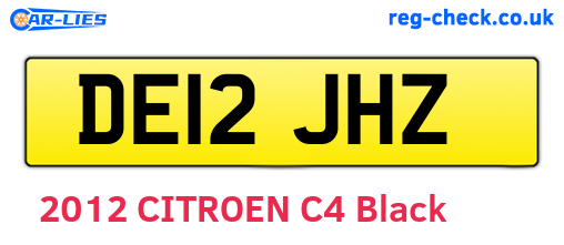 DE12JHZ are the vehicle registration plates.