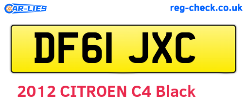 DF61JXC are the vehicle registration plates.