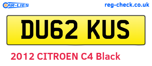 DU62KUS are the vehicle registration plates.