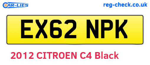 EX62NPK are the vehicle registration plates.