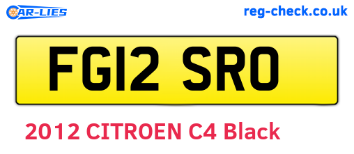 FG12SRO are the vehicle registration plates.