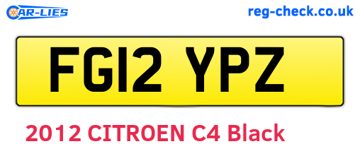 FG12YPZ are the vehicle registration plates.