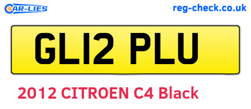 GL12PLU are the vehicle registration plates.