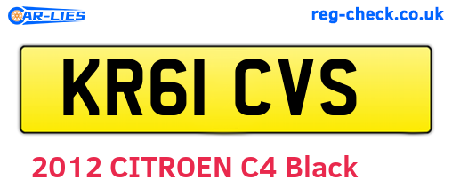 KR61CVS are the vehicle registration plates.