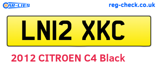LN12XKC are the vehicle registration plates.