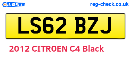 LS62BZJ are the vehicle registration plates.