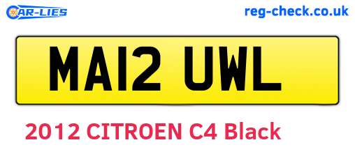 MA12UWL are the vehicle registration plates.