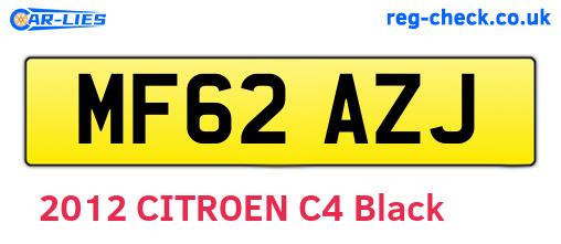 MF62AZJ are the vehicle registration plates.