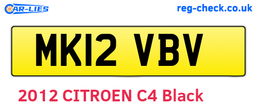 MK12VBV are the vehicle registration plates.