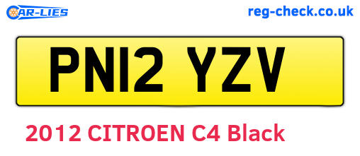 PN12YZV are the vehicle registration plates.