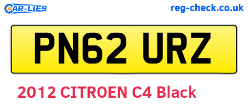 PN62URZ are the vehicle registration plates.