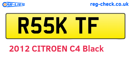 R55KTF are the vehicle registration plates.