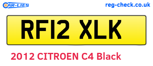 RF12XLK are the vehicle registration plates.