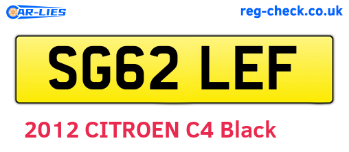SG62LEF are the vehicle registration plates.
