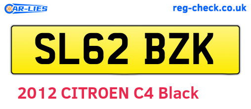 SL62BZK are the vehicle registration plates.