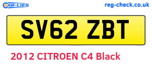 SV62ZBT are the vehicle registration plates.