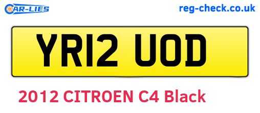 YR12UOD are the vehicle registration plates.