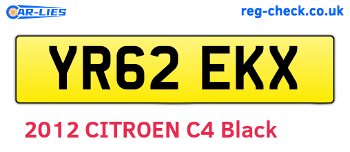 YR62EKX are the vehicle registration plates.