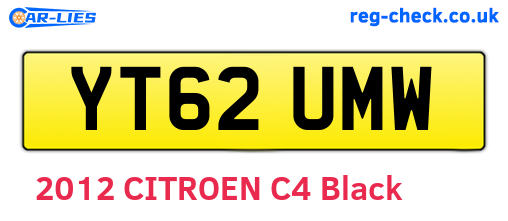 YT62UMW are the vehicle registration plates.